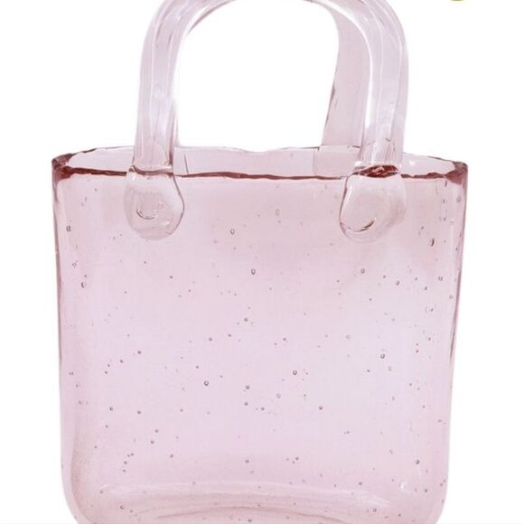 Cupcakes & Cashmere Clear Pink Handbag Vase/Decor - Picture 3 of 8